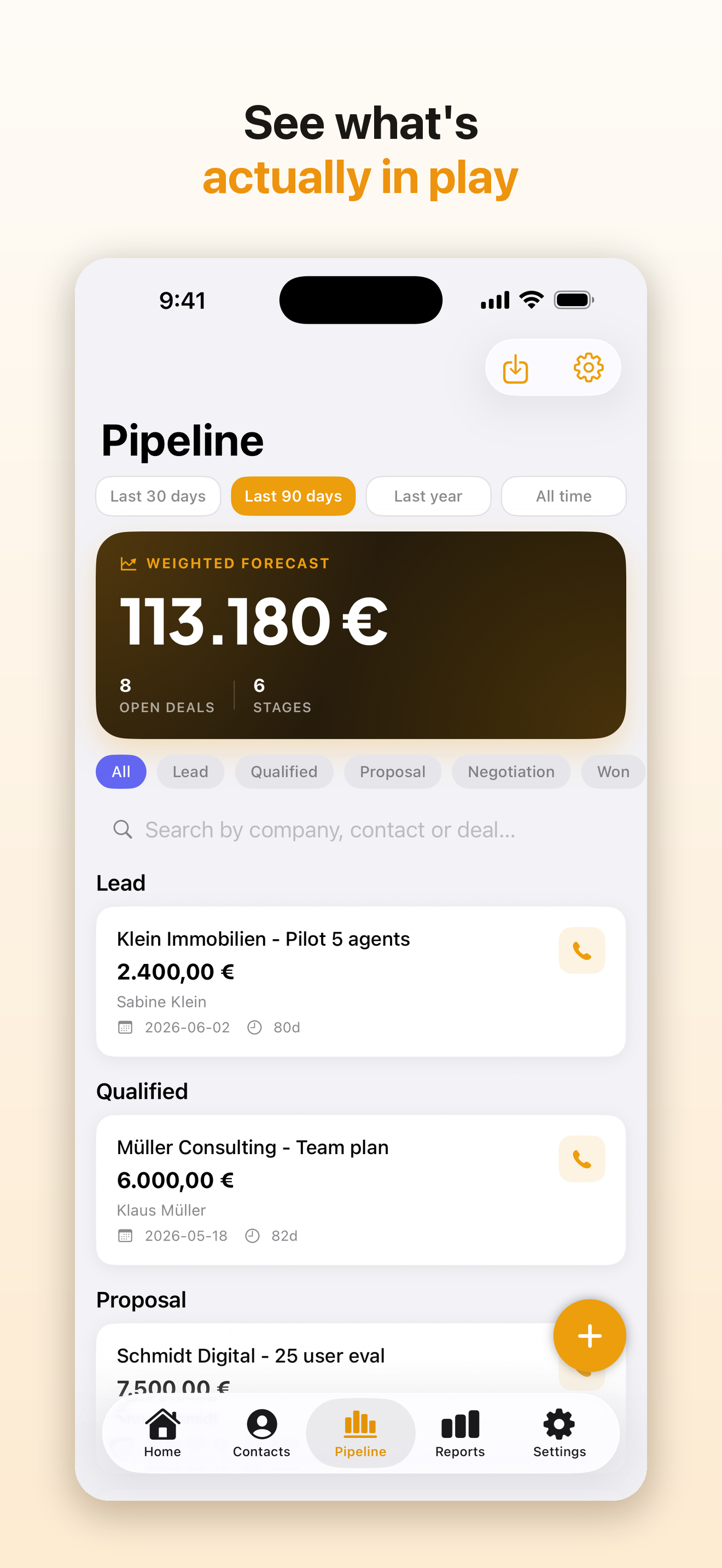 Sales pipeline in Nexicall
