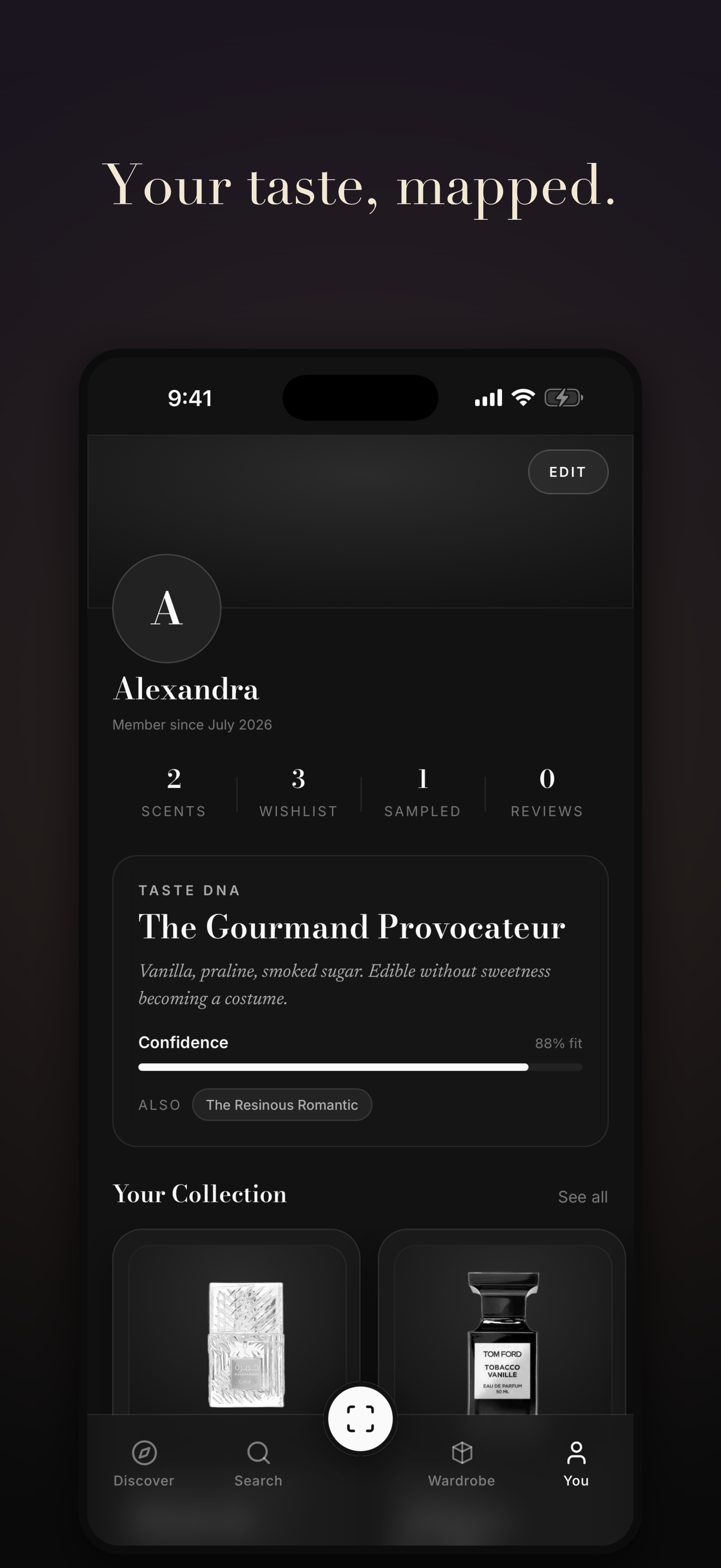 Personal fragrance profile in Silloria